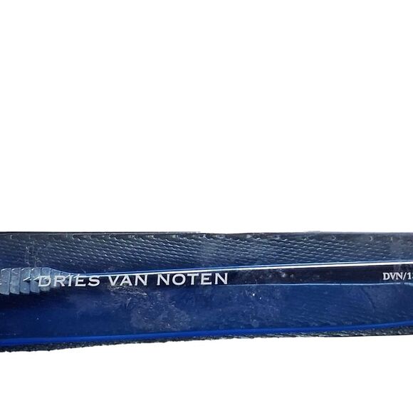 Dries Van Noten x Linda Farrow Oval Sunglasses in Light Blue Acetate - Picture 7 of 8